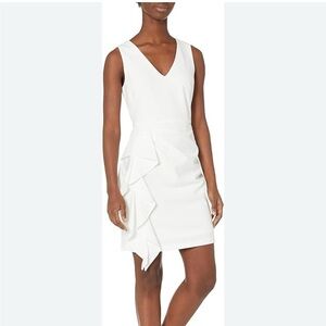 Adrianna Papell Women's Ruffled Crepe Cocktail Dress Size 10